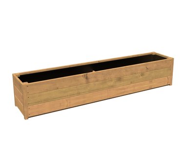 Hardhouten plantenbak CARREZ 200x40x44cm.