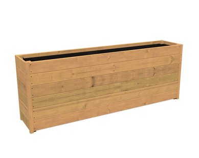 Hardhouten plantenbak CARREZ 200x40x71cm.