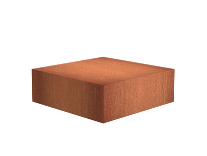 Cortenstaal sokkel 120x120x40cm.