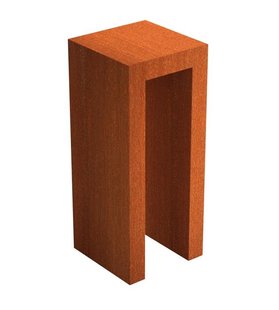 U-sokkel Cortenstaal 50x50x120cm.