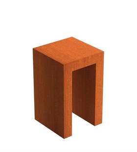 U-Sokkel Cortenstaal 50x50x80cm.