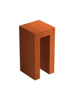 U-Sokkel Cortenstaal 40x40x80cm.