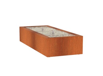 Watertafel cortenstaal rechthoek 200x80x40cm.