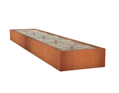 Watertafel cortenstaal rechthoek 500x100x40cm.