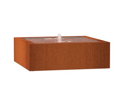 Watertafel cortenstaal 120x120x40cm.