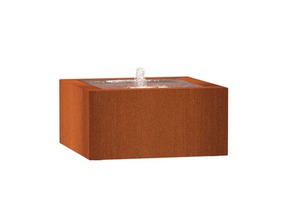 Watertafel cortenstaal 80x80x40cm.