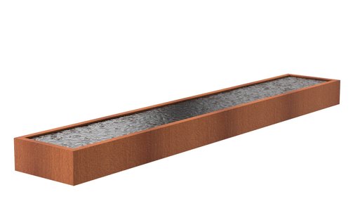 Cortenstaal vijverbak 600x100x40cm.