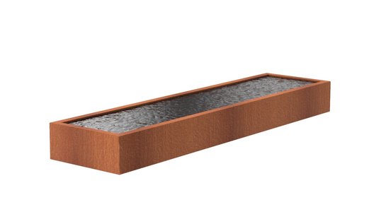 Cortenstaal vijverbak 400x100x40cm.