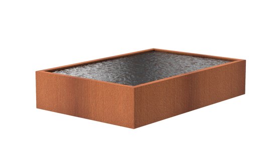 Cortenstaal vijverbak 300x200x60cm.