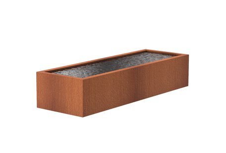 Cortenstaal vijverbak 300x100x60cm.