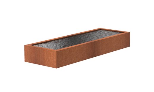 Cortenstaal vijverbak 300x100x40cm.