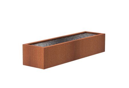 Cortenstaal vijverbak 300x80x60cm.