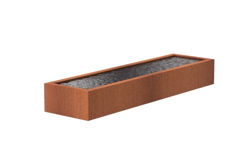 Cortenstaal vijverbak 300x80x40cm.