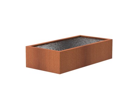Cortenstaal vijverbak 250x120x60cm.