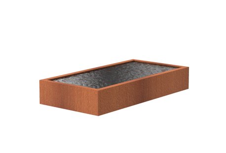 Cortenstaal vijverbak 250x120x40cm.