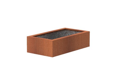 Cortenstaal vijverbak 150x80x40cm.