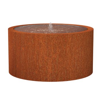 Watertafel cortenstaal rond 145x75cm.