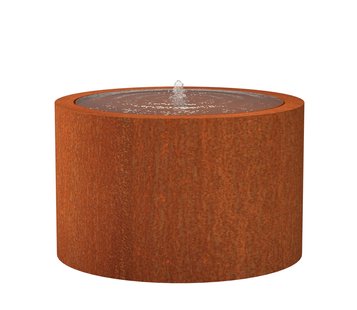 Watertafel cortenstaal rond 120x75cm.
