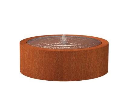 Watertafel cortenstaal rond 120x40cm.