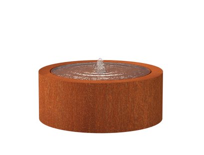 Watertafel cortenstaal rond 100x40cm.