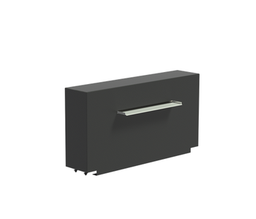 Vijvermuur aluminium vast 120x25x60cm.