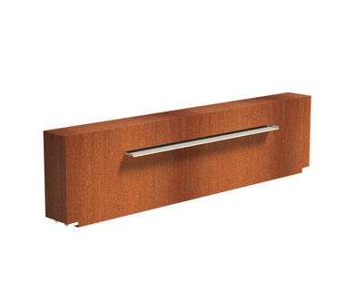 Vijvermuur cortenstaal vast 250x25x60cm.