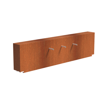 Vijvermuur cortenstaal vast 250x25x60cm.