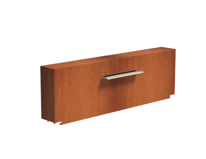 Vijvermuur cortenstaal vast 200x25x60cm.