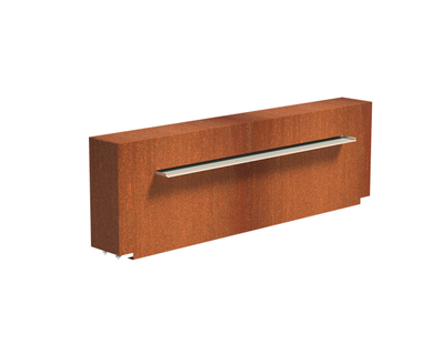 Vijvermuur cortenstaal vast 200x25x60cm.