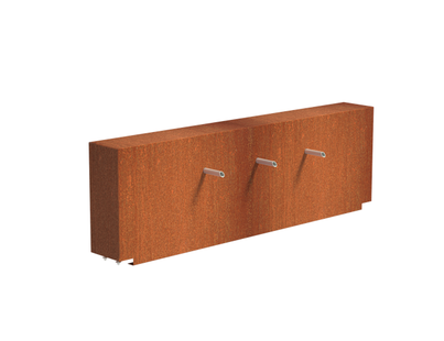 Vijvermuur cortenstaal vast 200x25x60cm.