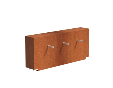 Vijvermuur cortenstaal vast 150x25x60cm.