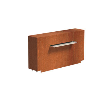 Vijvermuur cortenstaal vast 120x25x60cm.