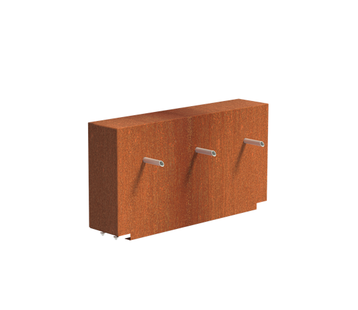 Vijvermuur cortenstaal vast 120x25x60cm.