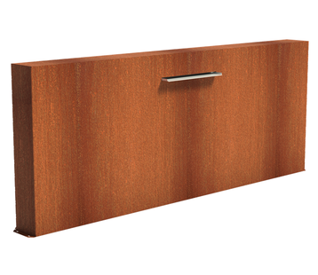 Vijvermuur cortenstaal vrijstaand 300x25x120cm.