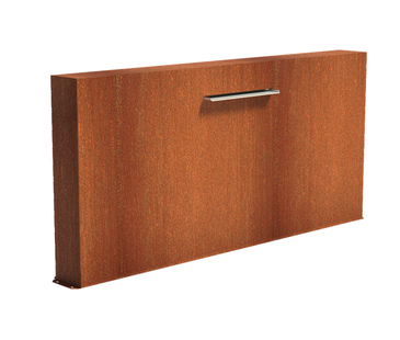 Vijvermuur cortenstaal vrijstaand 250x25x120cm..