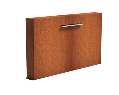 Vijvermuur cortenstaal vrijstaand 200x25x120cm.