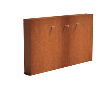 Vijvermuur cortenstaal vrijstaand 200x25x120cm.