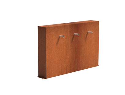 Vijvermuur cortenstaal vrijstaand 150x25x100cm.