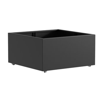 Aluminium plantenbak CARREZ met wielen 120x120x60cm.
