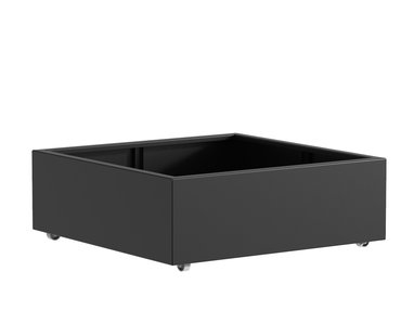 Aluminium plantenbak CARREZ met wielen 120x120x40cm.