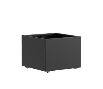 Aluminium plantenbak CARREZ met wielen 80x80x60cm.