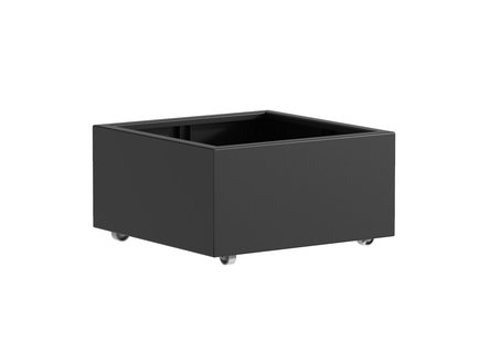 Aluminium plantenbak CARREZ met wielen 80x80x40cm.