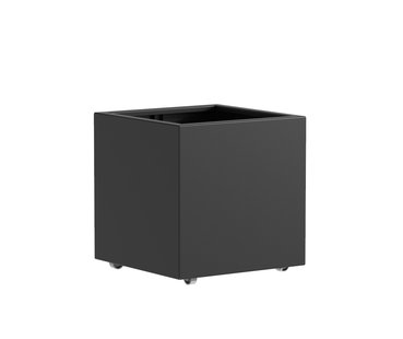 Aluminium plantenbak CARREZ met wielen 70x70x70cm.