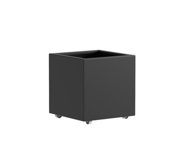 Aluminium plantenbak CARREZ met wielen 60x60x60cm.