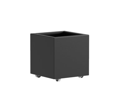 Aluminium plantenbak CARREZ met wielen 50x50x50cm.