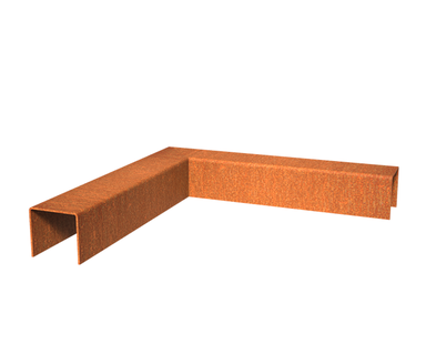 Cortenstaal overzetprofiel (5,4cm.) binnen/buitenhoek 30x30x5cm.