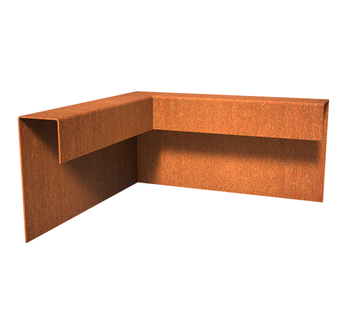 Cortenstaal overzetprofiel (5,4cm.) buitenhoek 30x30x15cm..
