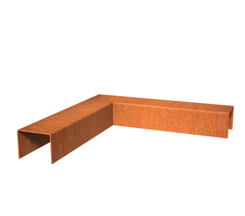 Cortenstaal overzetprofiel (6,4cm.) binnen/buitenhoek 30x30x5cm.