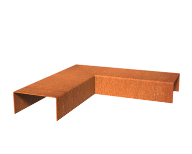 Cortenstaal overzetprofiel (10,4cm.) binnen/buitenhoek 30x30x5cm.