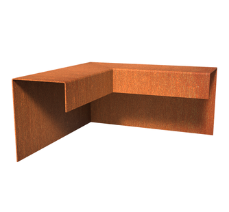 Cortenstaal overzetprofiel (10,4cm.) buitenhoek 30x30x15cm.